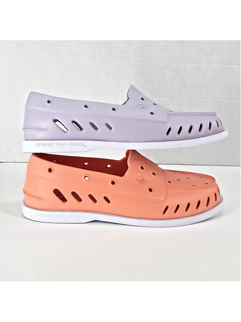 2 Pairs Bundle Coastal Utility Sperry A/O Float Boat Shoes Women 11 Coral Purple - Picture 4 of 16